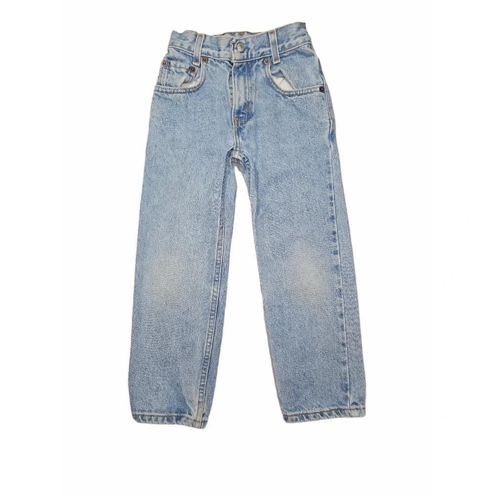 Vintage Levi's 550 Jeans Kids Size 7 Relaxed Fit Light Wash Cotton 24112-0234